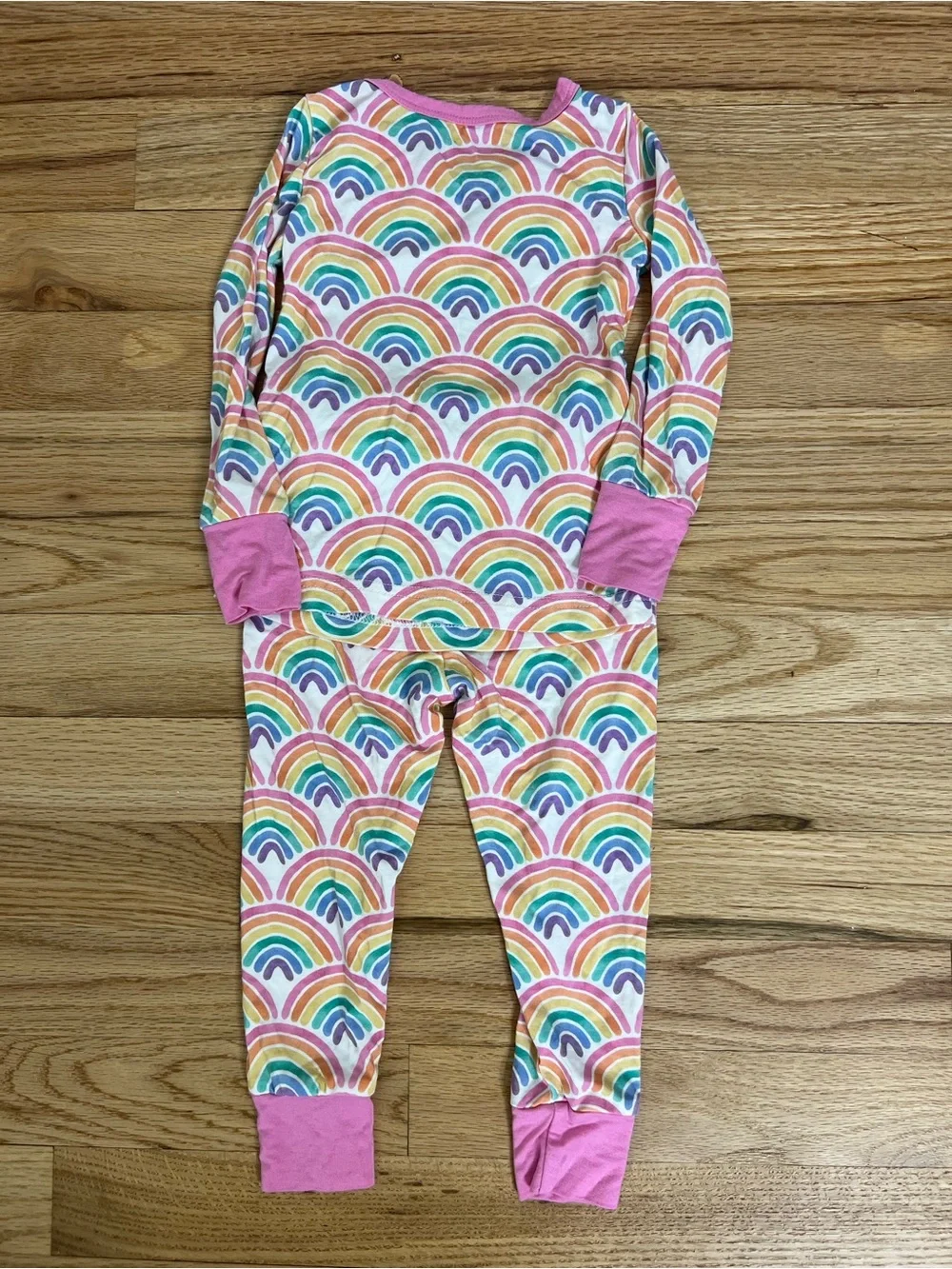Caden Lane Baby Pajamas Set Bamboo Rainbow Print 12-18 months